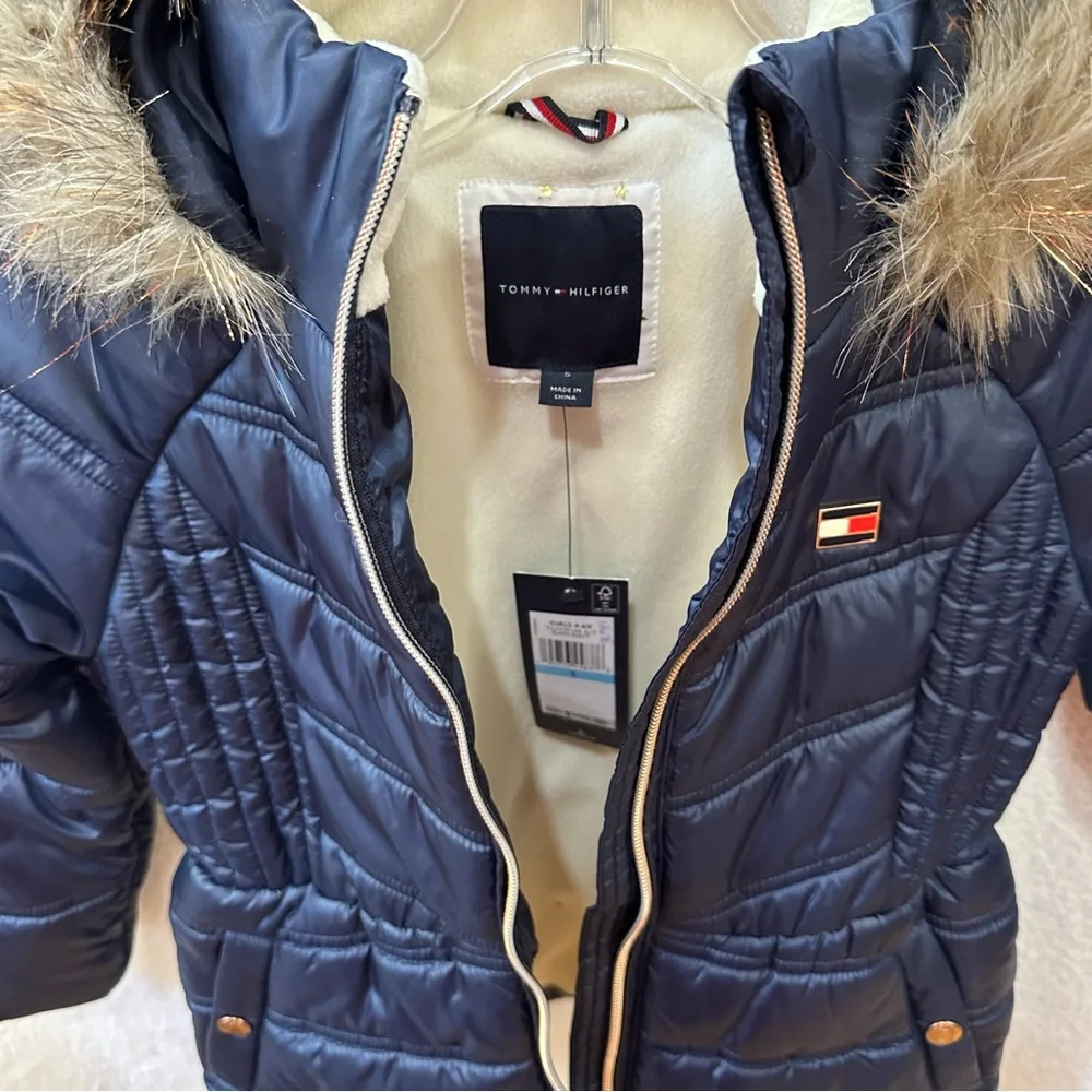Girls Navy Tommy Hilfiger Winter Coat